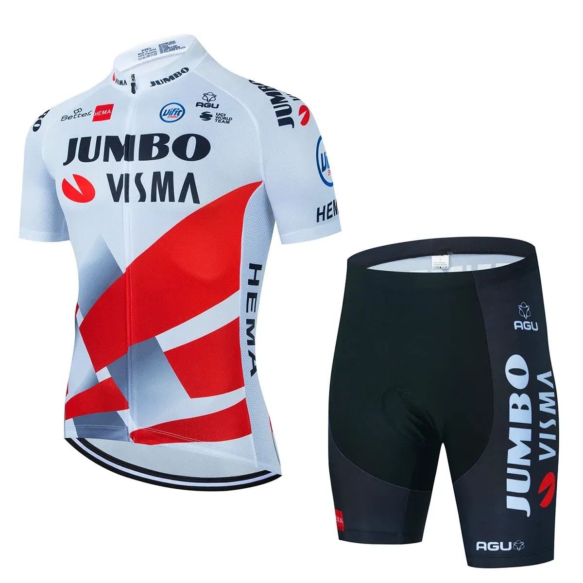 2023 Team JUMBO VISMA Cycling Jersey Set 19D Bike Shorts Set MTB Ropa Ciclismo Mens Short Sleeve Bicycle Shirts Maillot Clothing