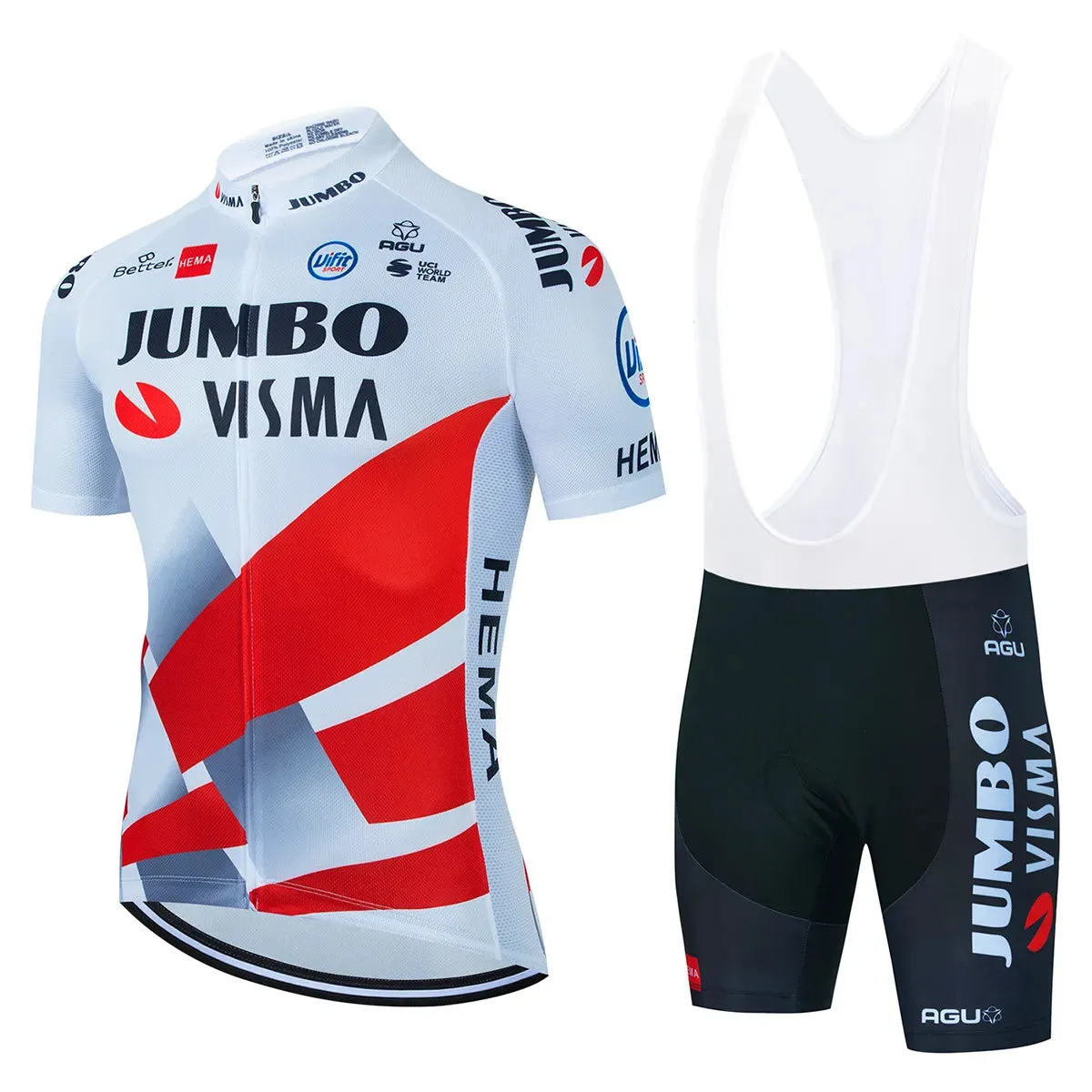 2023 Team JUMBO VISMA Cycling Jersey Set 19D Bike Shorts Set MTB Ropa Ciclismo Mens Short Sleeve Bicycle Shirts Maillot Clothing