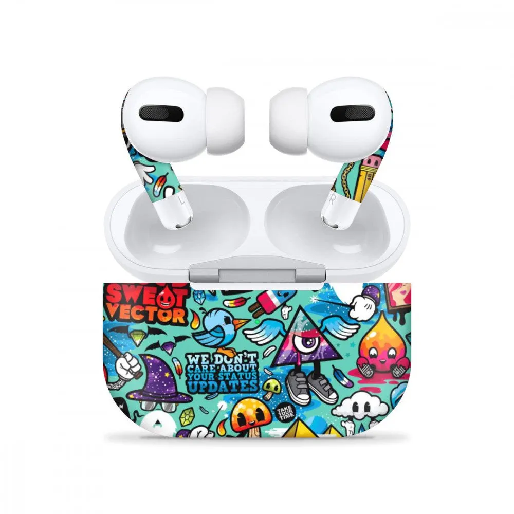 Airpods Pro Blue Abstract Skin