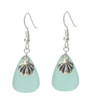 Aqua Seashell Earrings