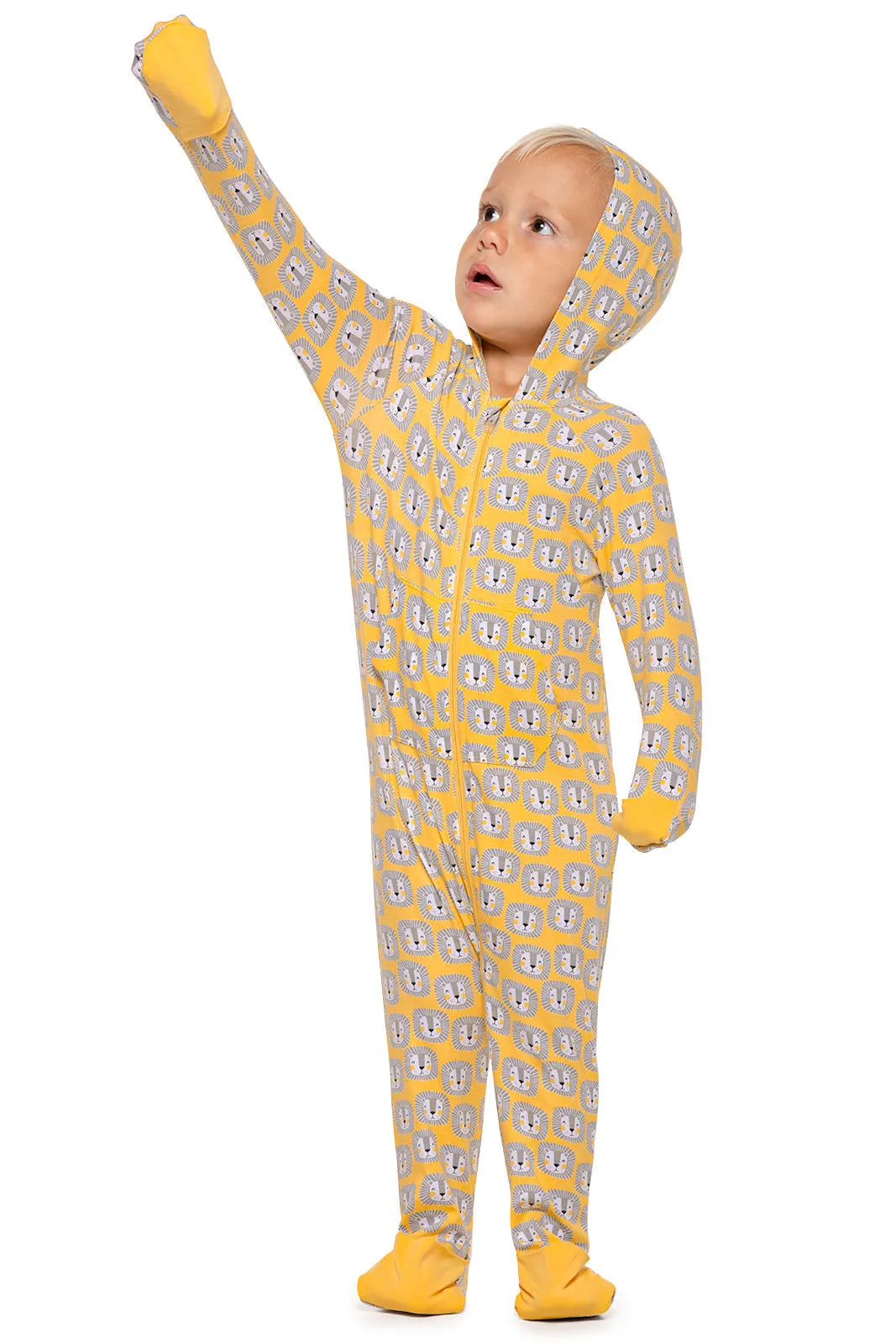 Baby LumaLeo 360 Coverage Bodysuit | Yellow Lion Heads