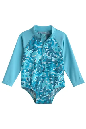 Baby Wave One-Piece Swimsuit | Aruba Blue Sea Camo