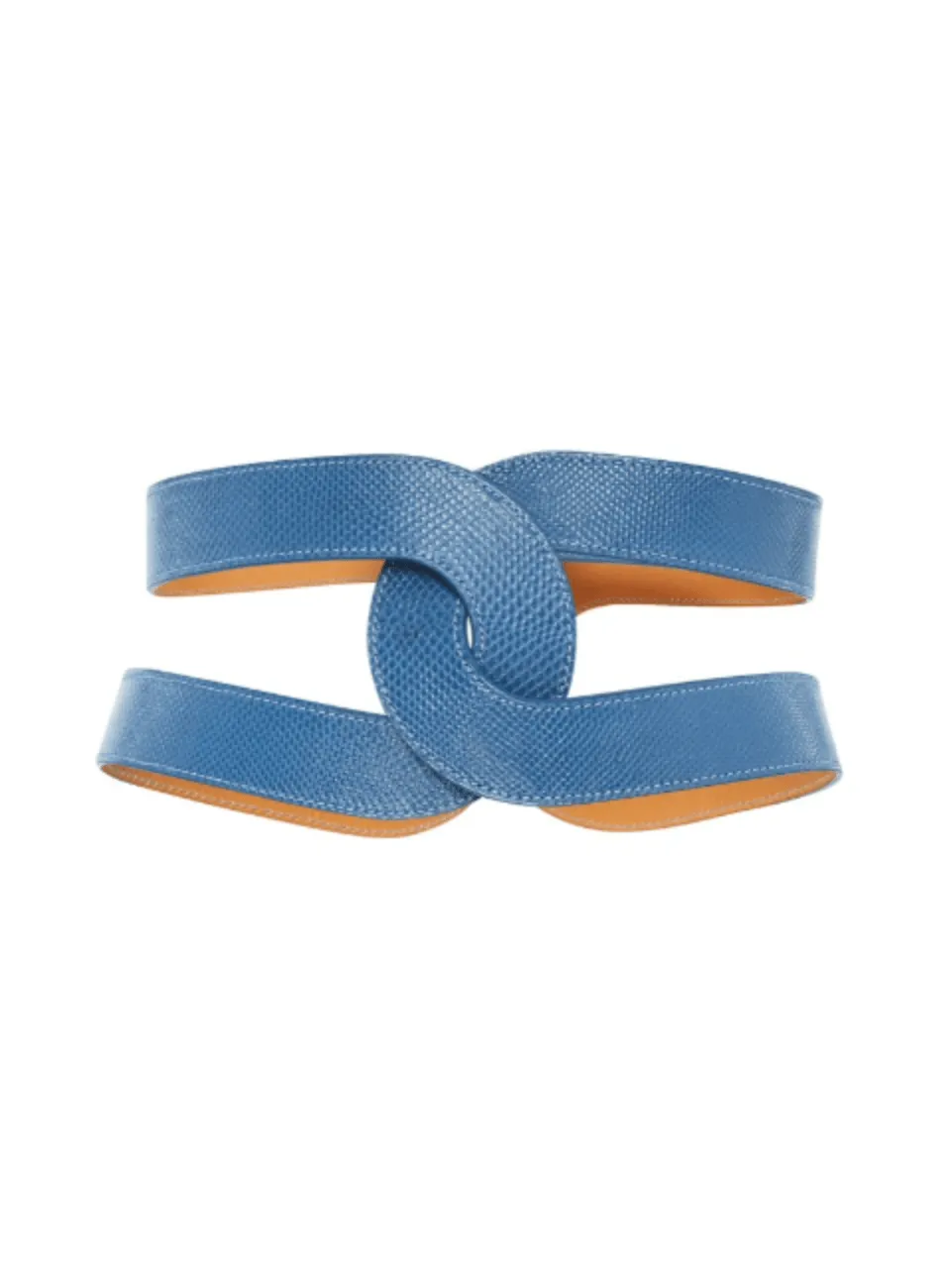 BLUE REPTILE SKIN WAIST BELT