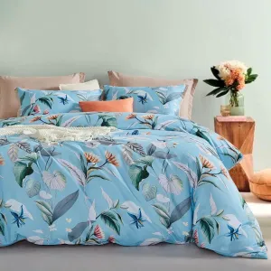 Botanical Microfibre Quilt Cover Set (3Pcs) - Sarah - Queen Size