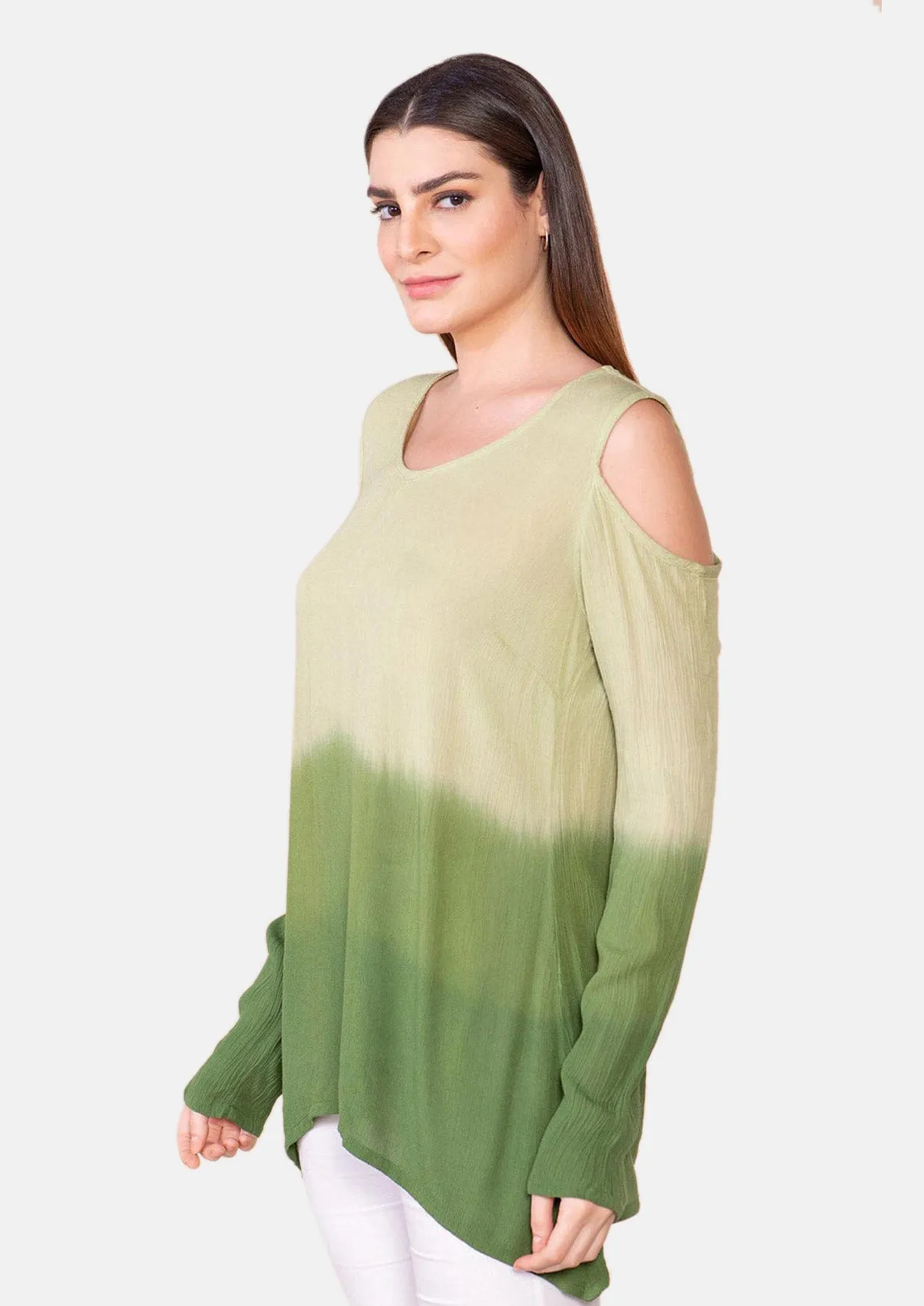 Cold Shoulder Ombre Top