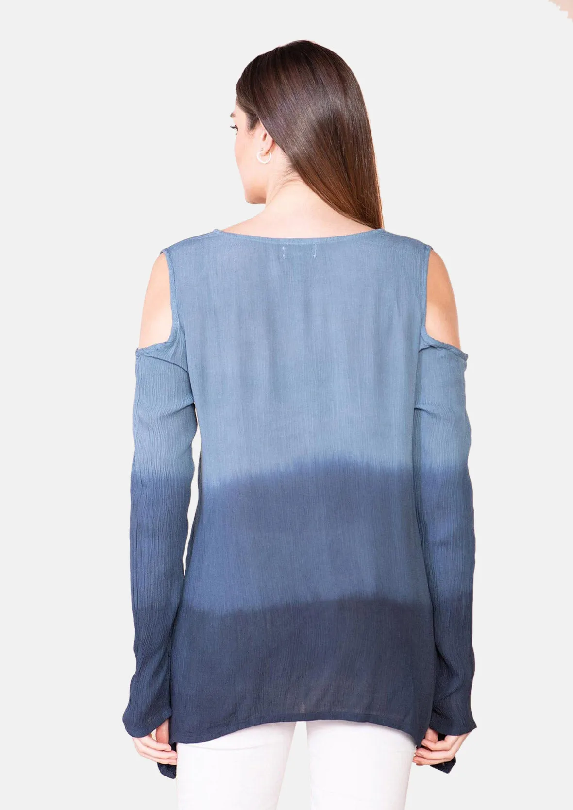 Cold Shoulder Ombre Top