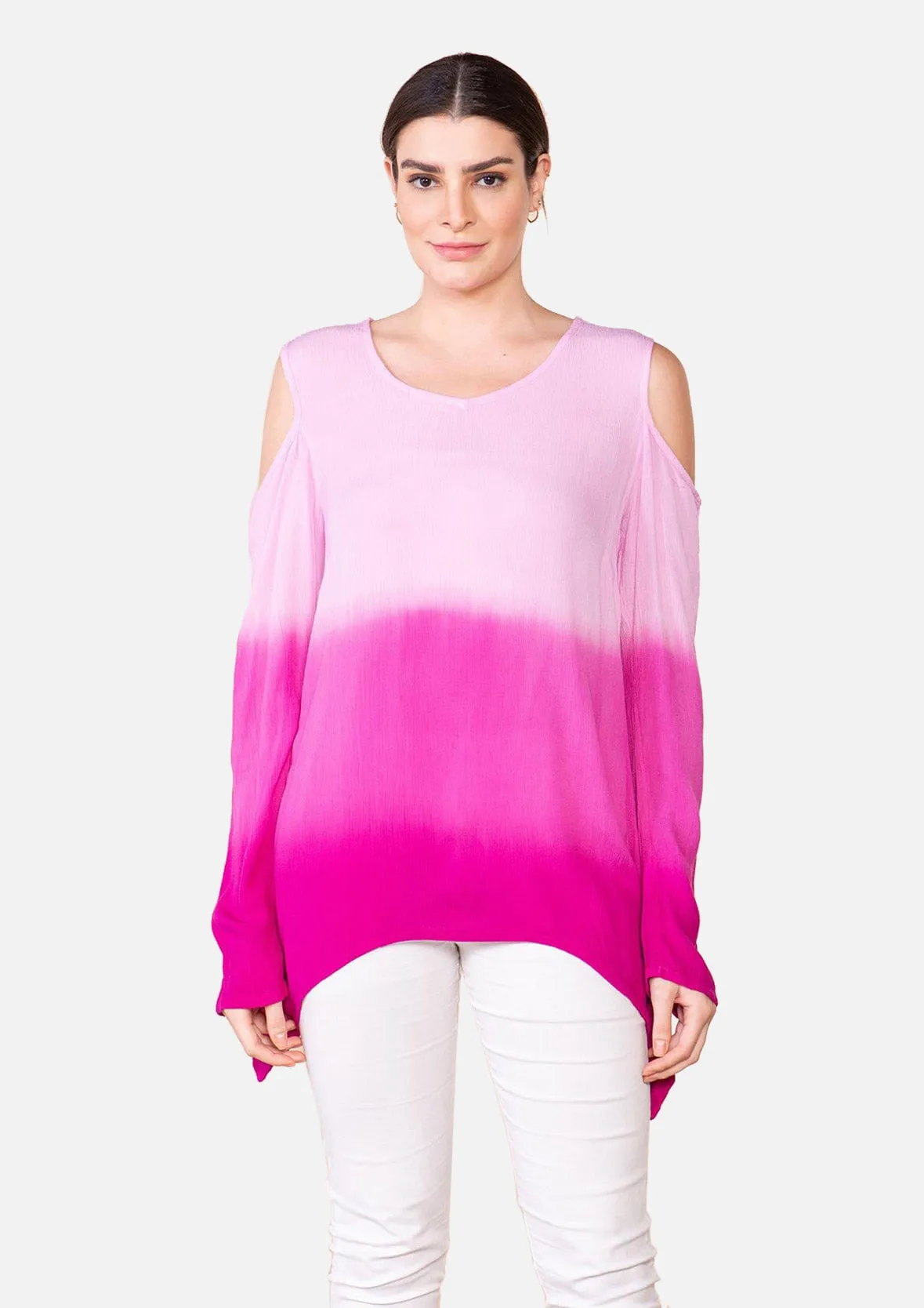 Cold Shoulder Ombre Top