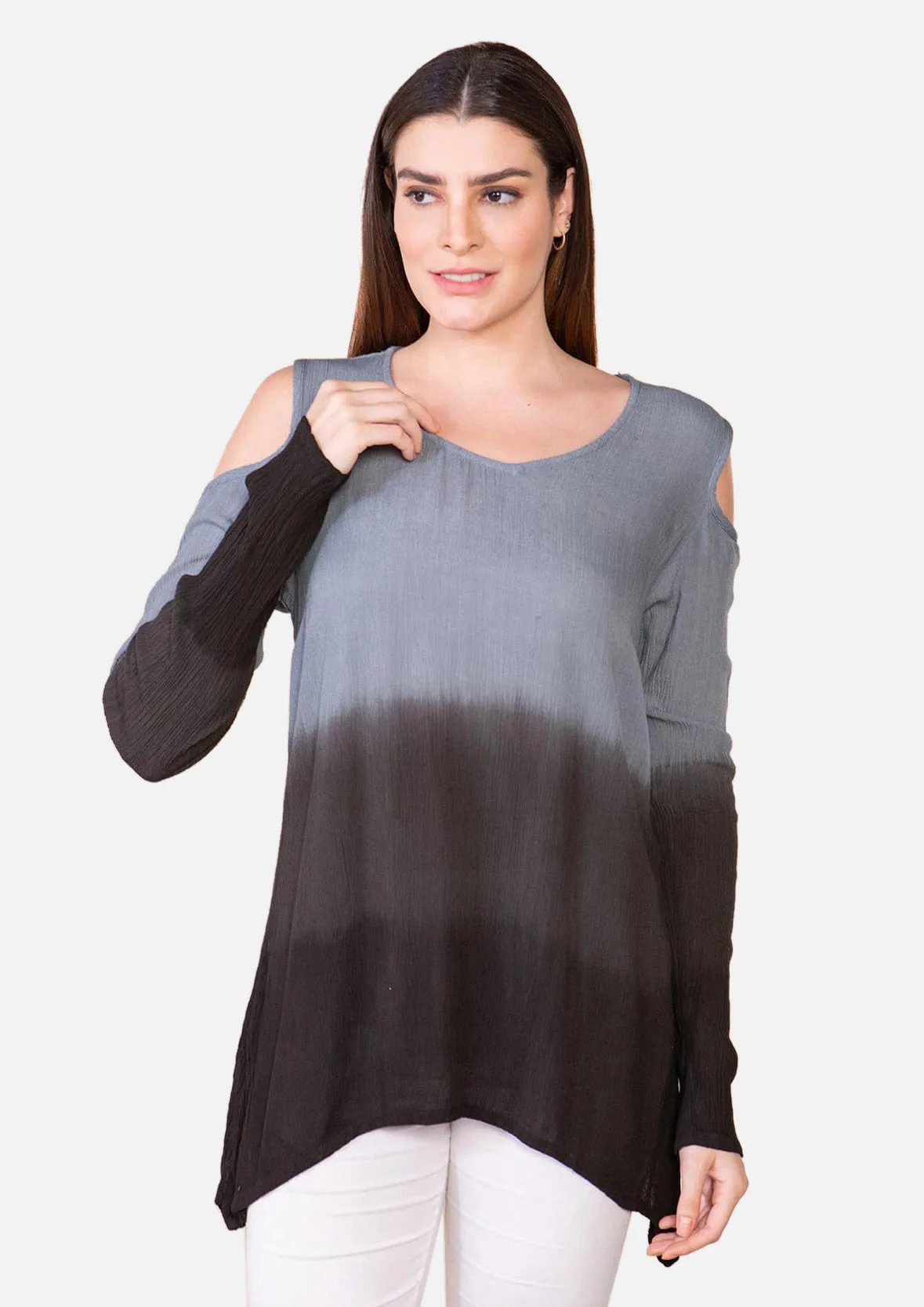 Cold Shoulder Ombre Top