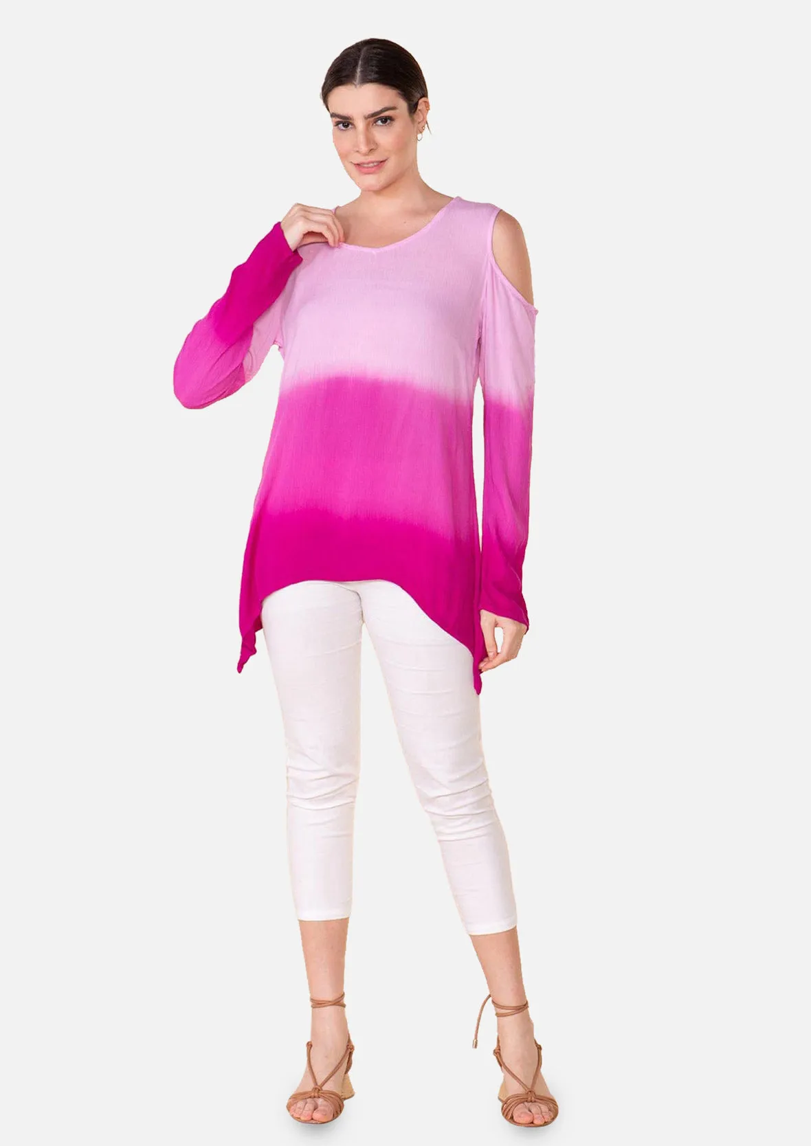 Cold Shoulder Ombre Top