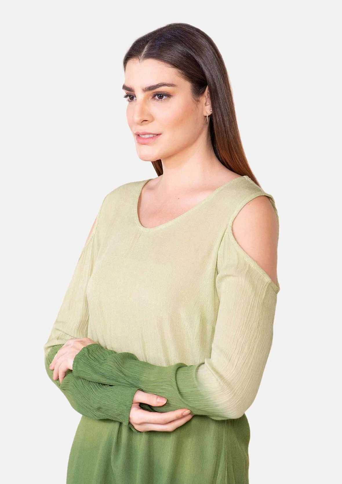 Cold Shoulder Ombre Top