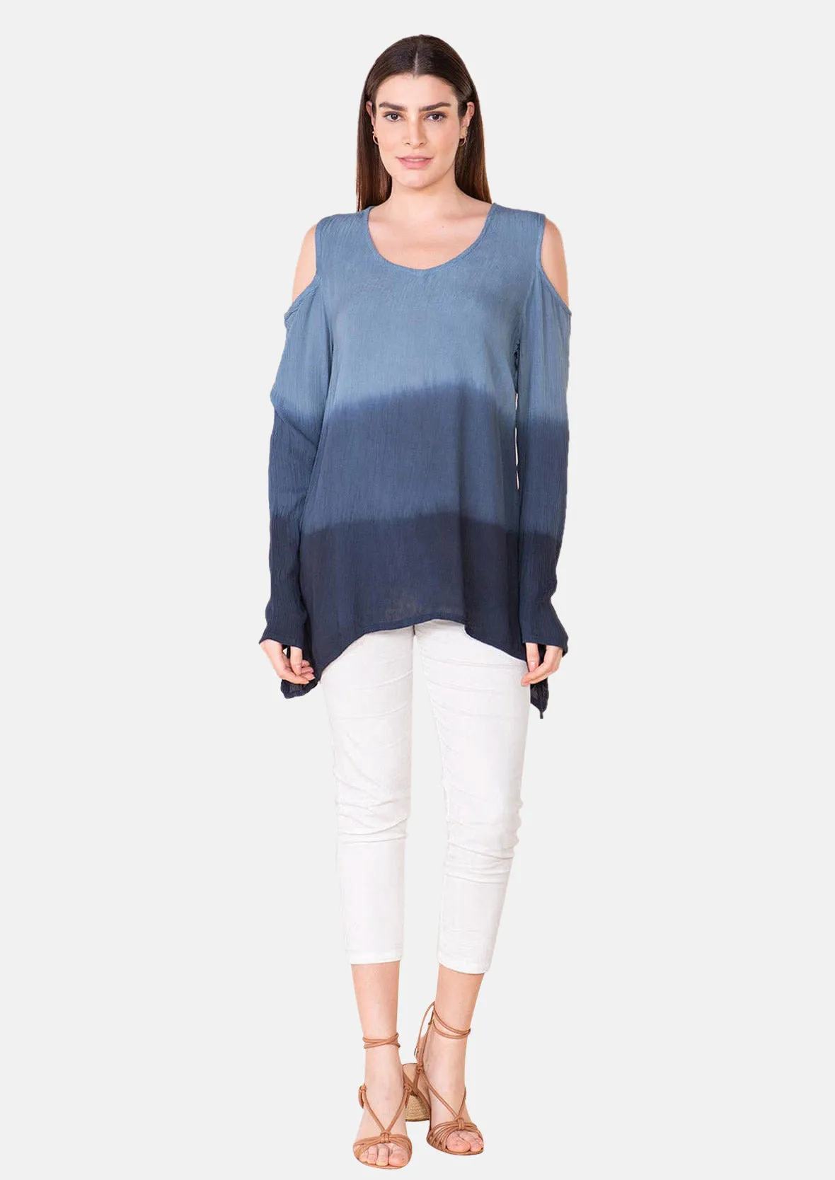 Cold Shoulder Ombre Top