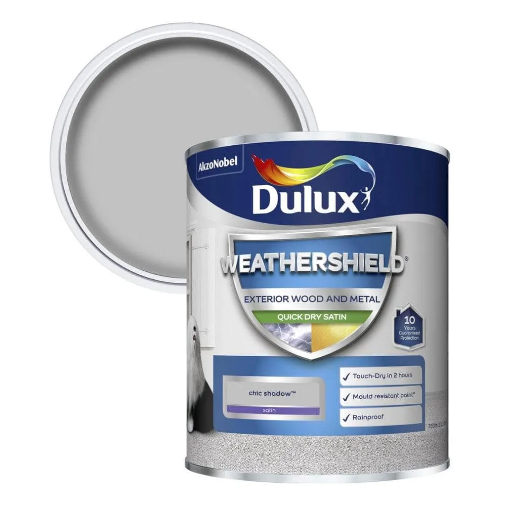 Dulux Weathershield Quick Dry Exterior Satin 2.5L - Chic Shadow