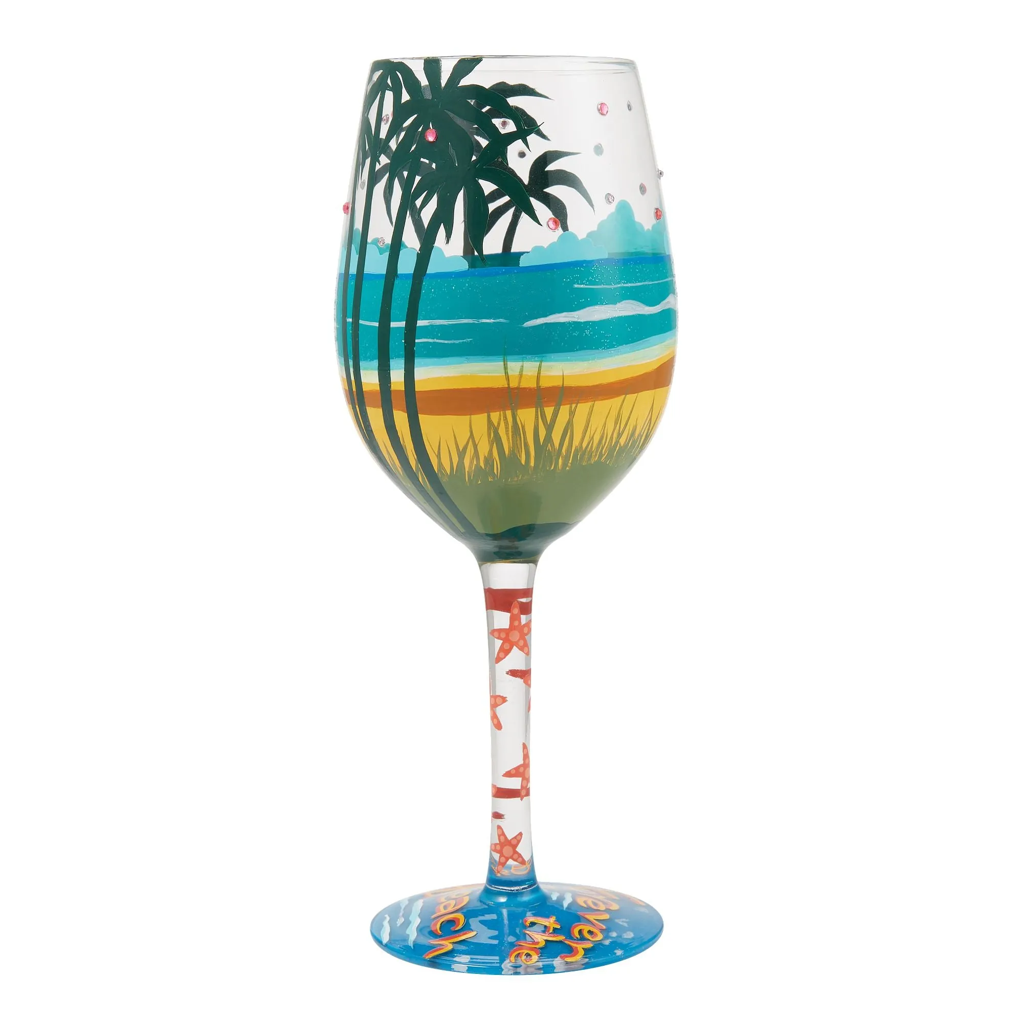 Forever at the Beach Hand Painted Wine Glass