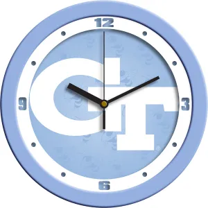 Georgia Tech Wall Clock - Baby Blue