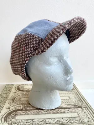 Goorin | Brown & Cream Wool Cap w/ Blue Stripe (Vintage)