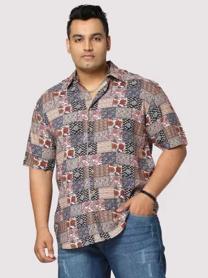 Harmony Digital Printed Half Shirt Men's Plus Size