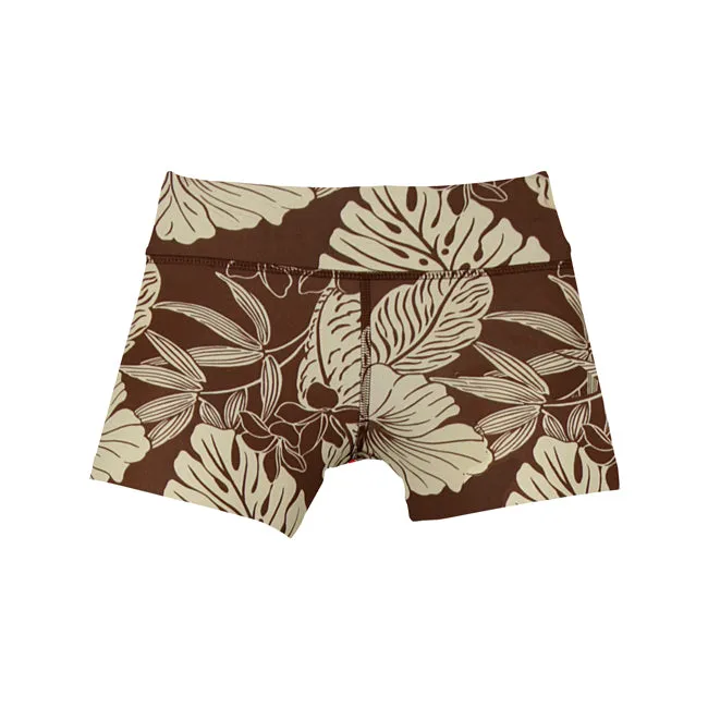 Kohala Wahine UPF Short Tights in Brown