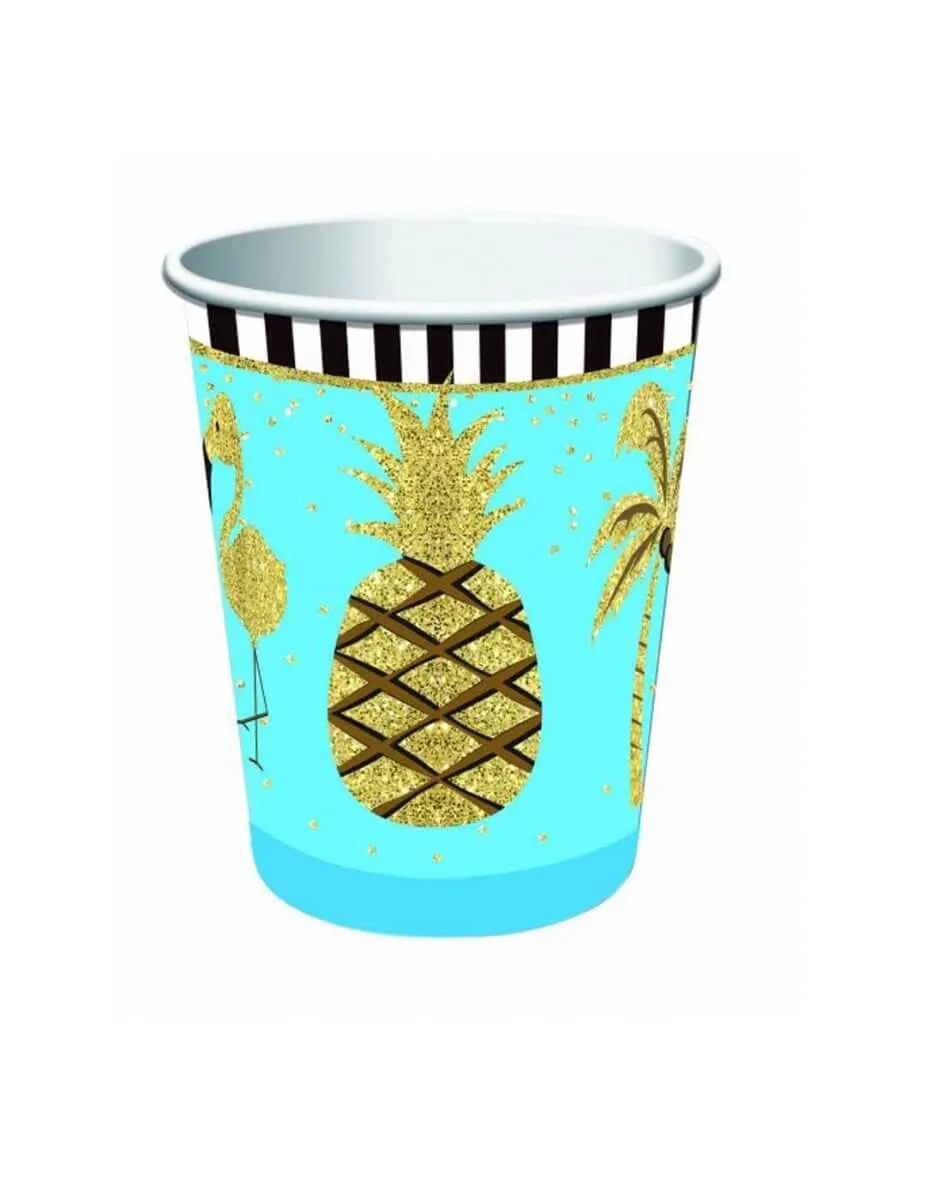 Luau - 9oz Summer Paradise Sparkle Cups (8ct)