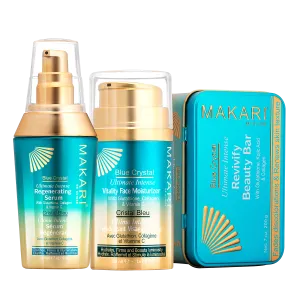 MAKARI - Blue Crystal Soap Serum Moisturiser Trio (3-pc Set)