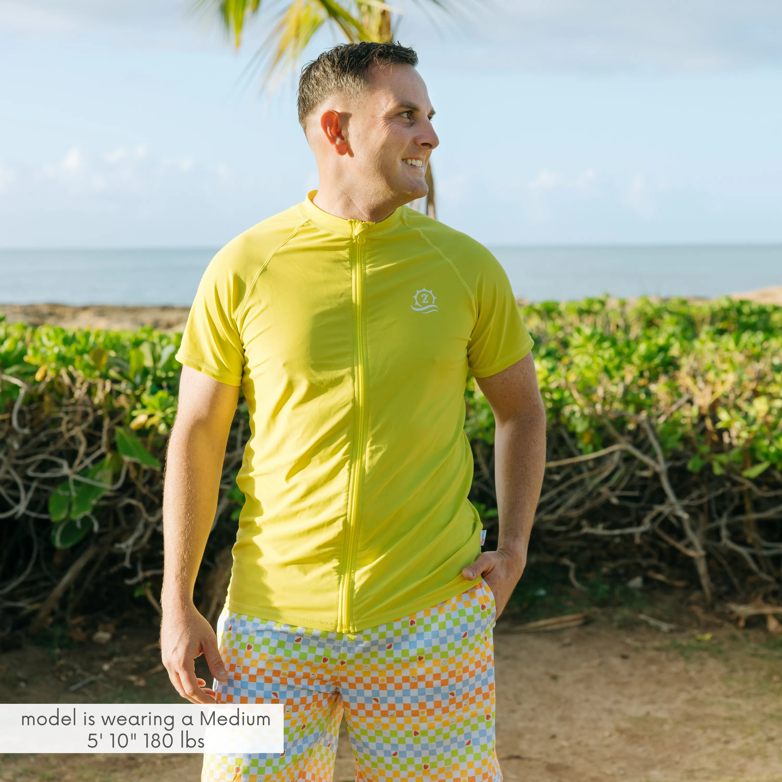 Men's Short Sleeve Rash Guard | “Sulphur Yellow”