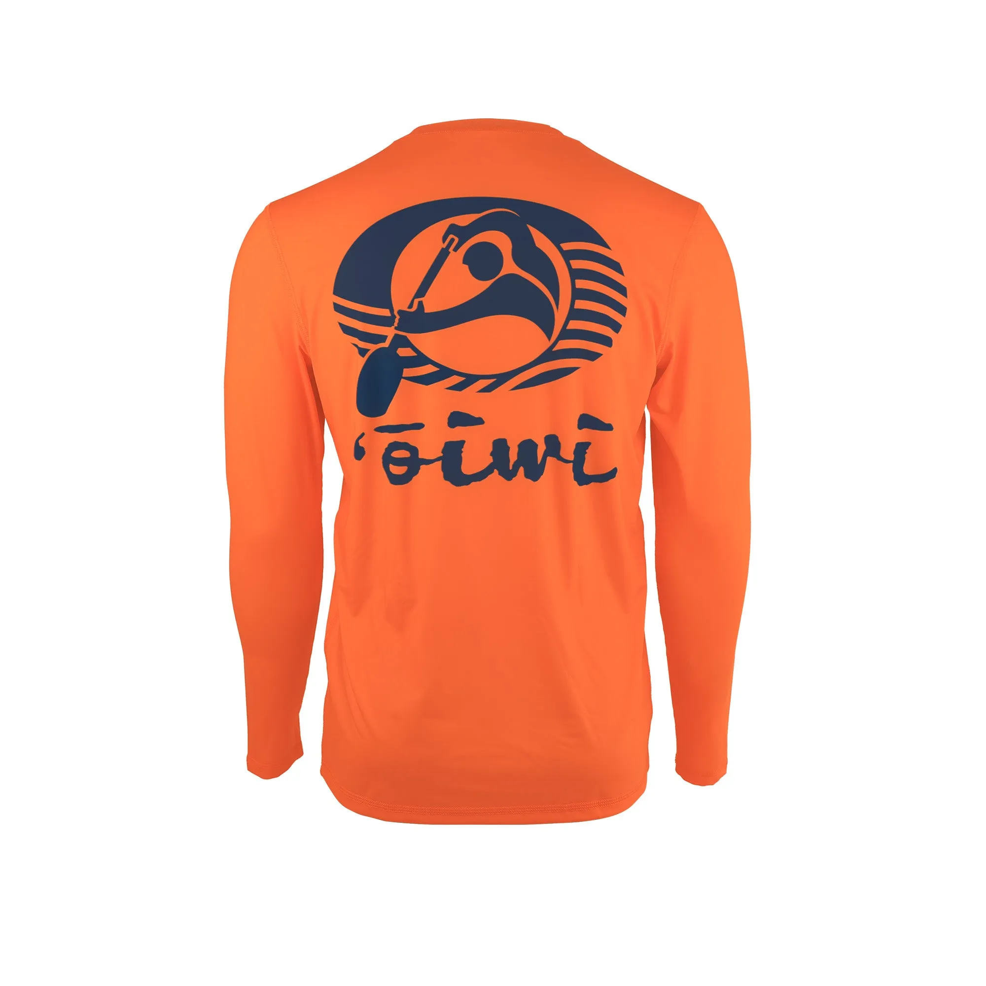 Oiwi Logo Long Sleeve UPF 30 Shirt in Orange