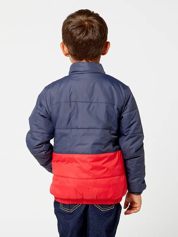 One Friday Navy Blue And red Puffer Jacket