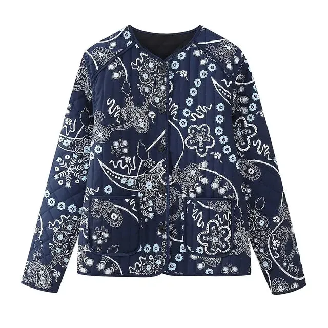 Pre Order:  Vintage Paisley Floral Quilted Jacket