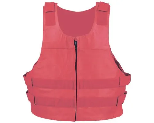 RED BULLET PROOF LEATHER VEST