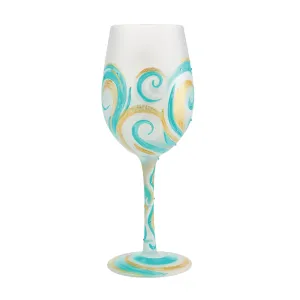 Ridin' the Waves Hand-Painted Wine Glass, 15 oz.