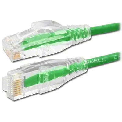 Slim Cat6 UTP Ethernet Patch Cord, 5' Green