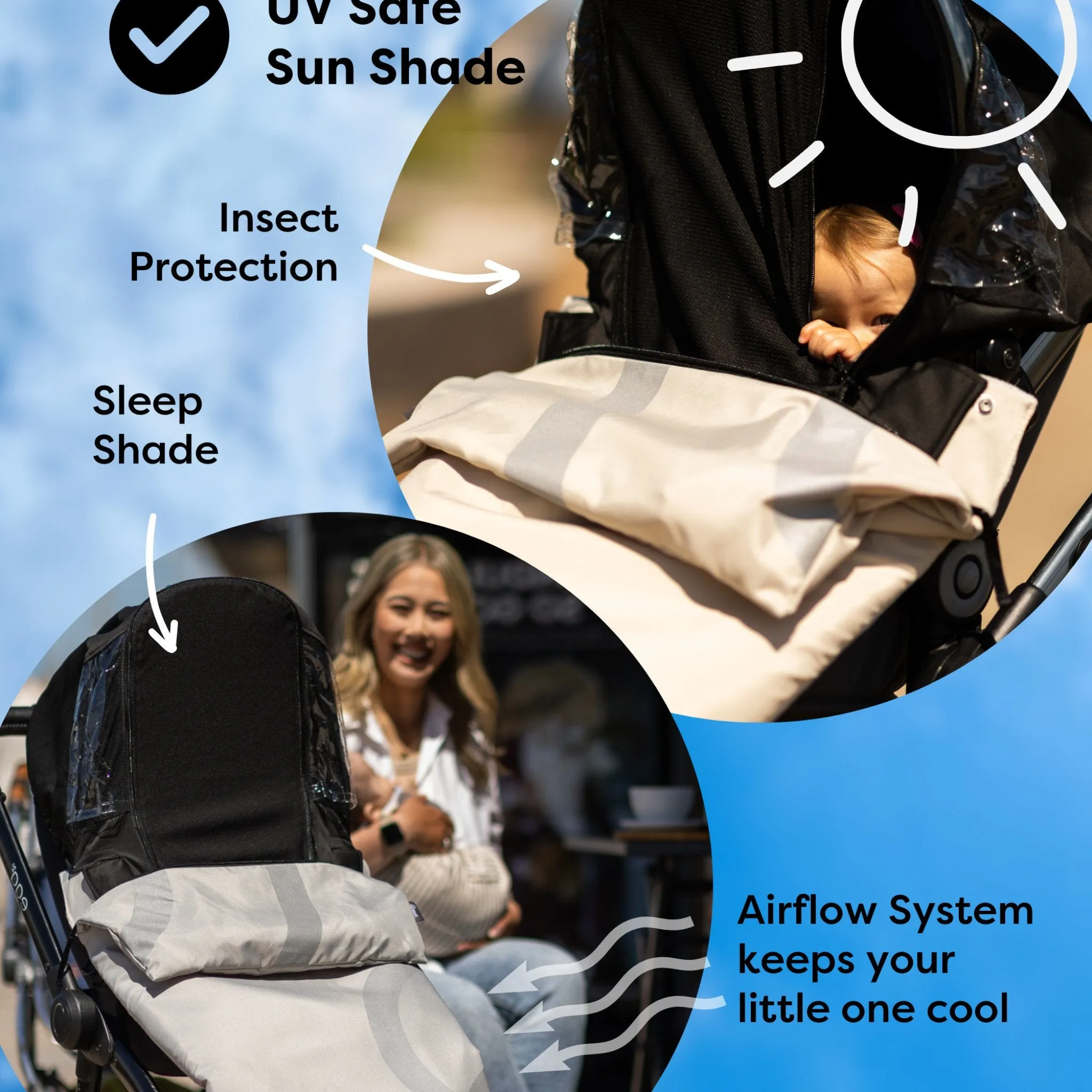 The Blinky Company All Season Buggy Cover (5-In-1) Black