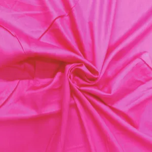 Viva Magenta Pink Green Solid Cotton Satin Fabric