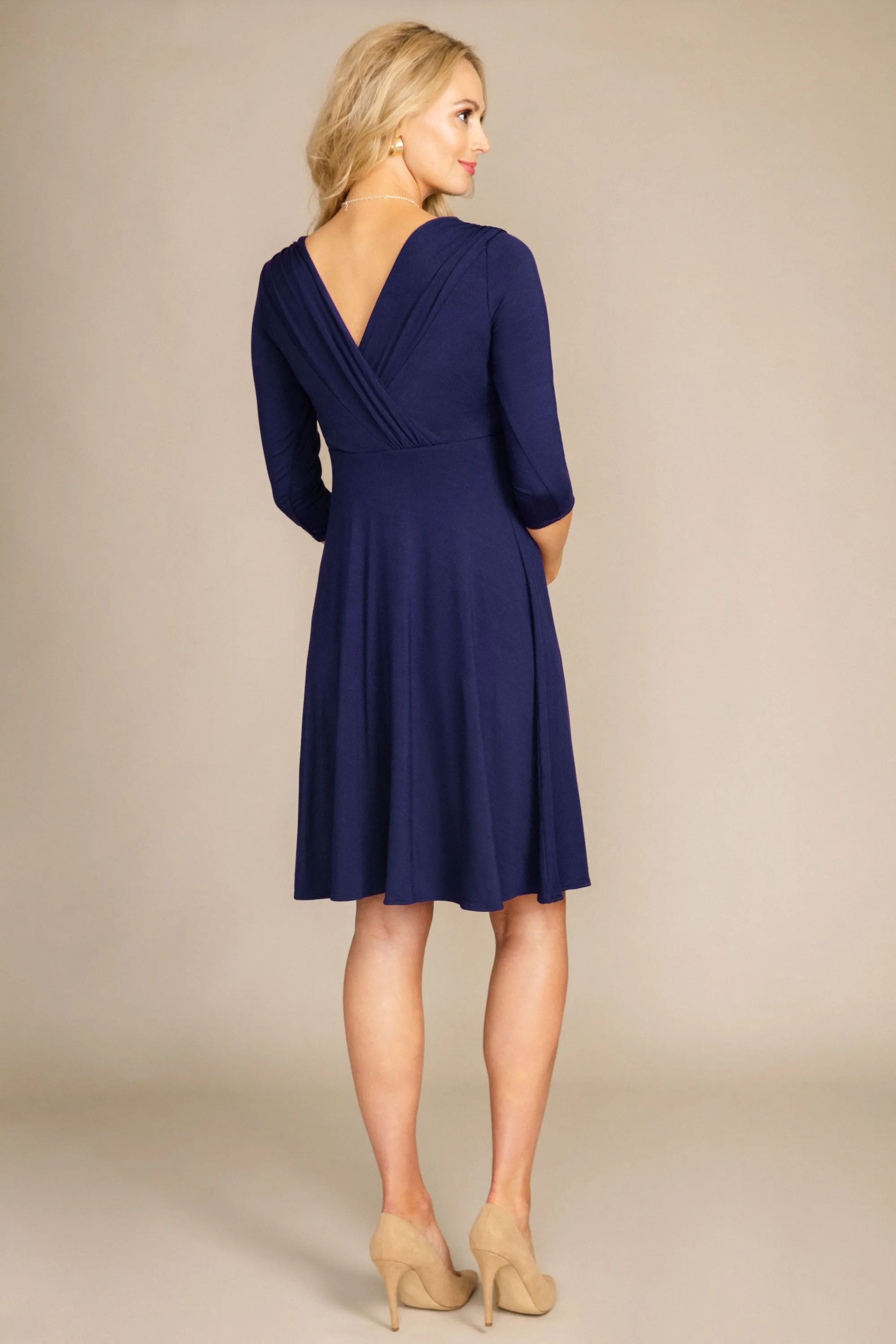 Willow Maternity Nursing Dress in Eclipse Blue