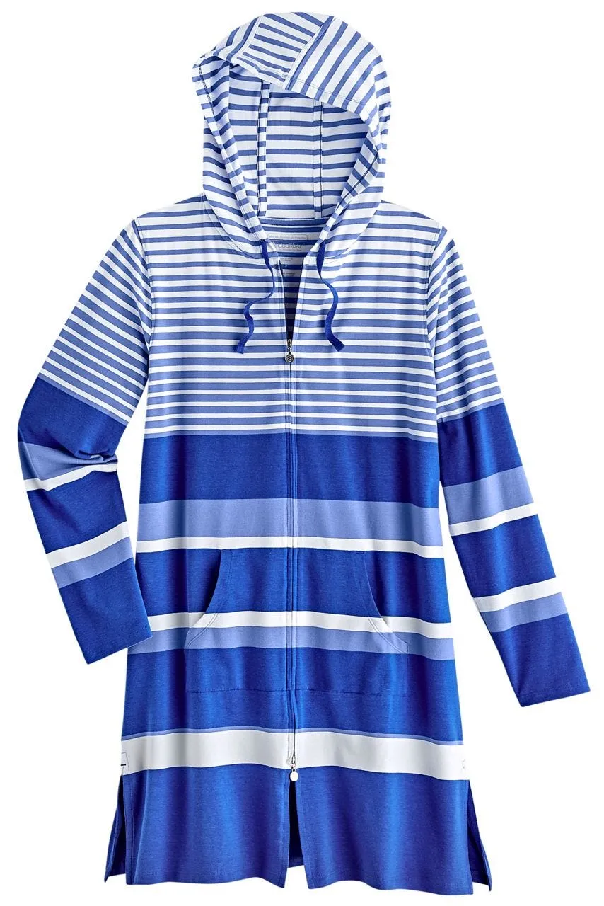 Women's Cabana Hoodie  |  Aura Blue Variegated Stripe