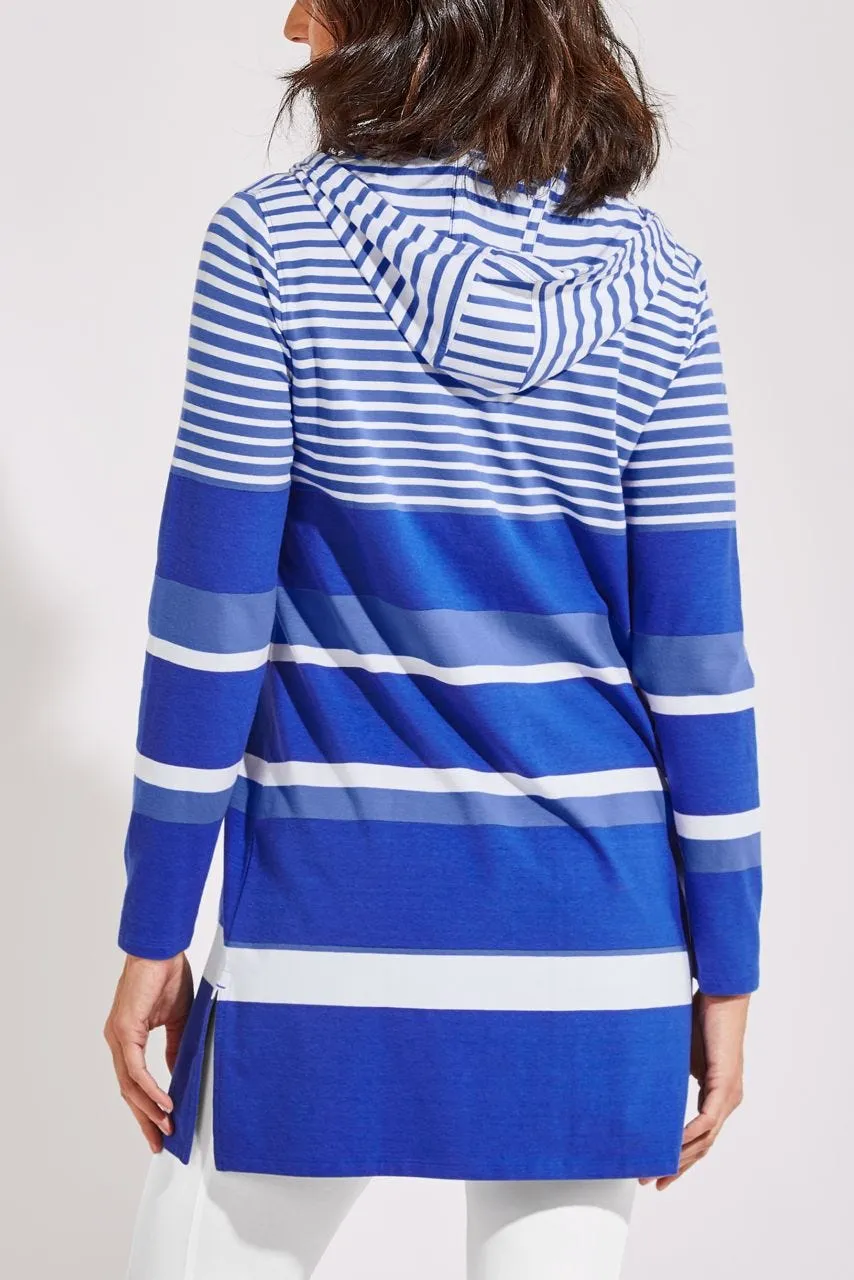 Women's Cabana Hoodie  |  Aura Blue Variegated Stripe